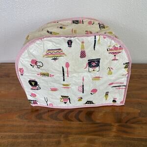 Vintage White and Pink Quilted Appliance Cover (Toaster Cover)